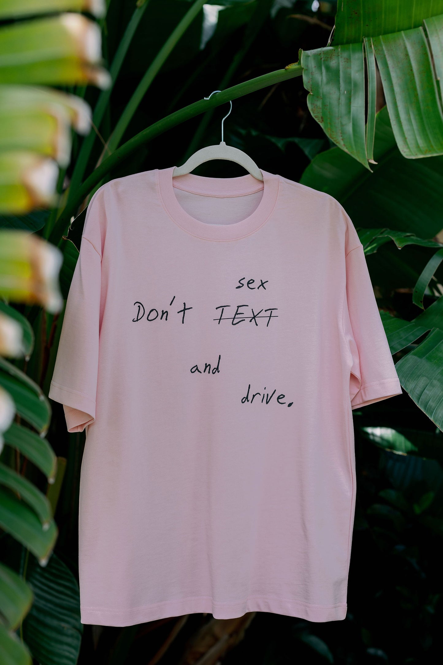 Oversized T-Shirt Bubblegum "sex and drive"