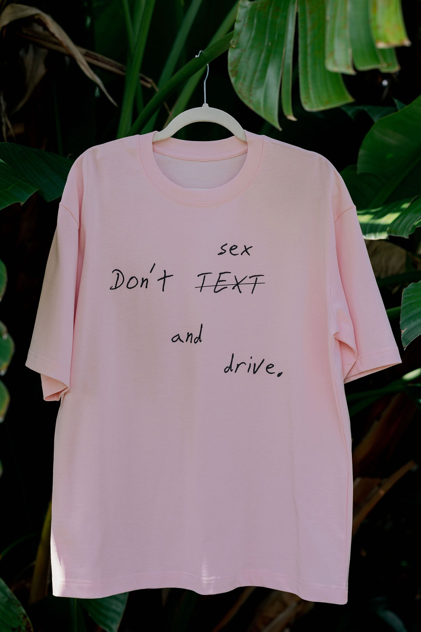 Oversized T-Shirt Bubblegum "sex and drive"