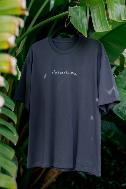 Oversized T-Shirt Graphite "I'am a Woman"