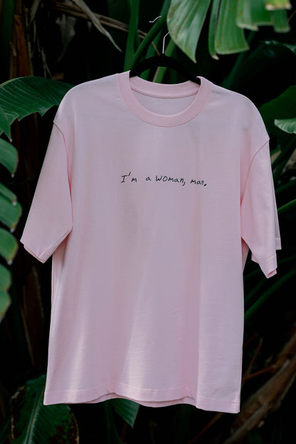 Oversized T-Shirt Pink "I'am a Woman"