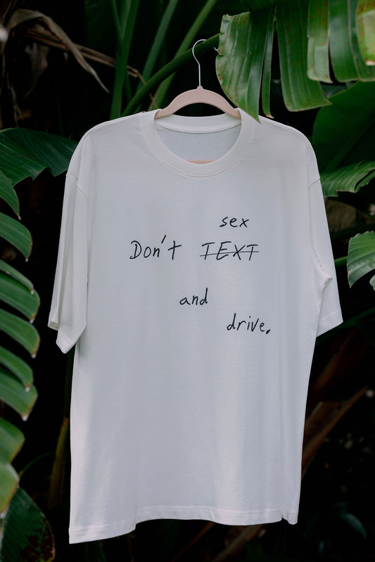 Oversized T-Shirt Milk "Sex and Drive"