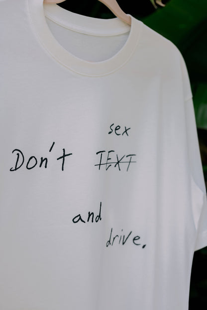 Oversized T-Shirt Milk "Sex and Drive"