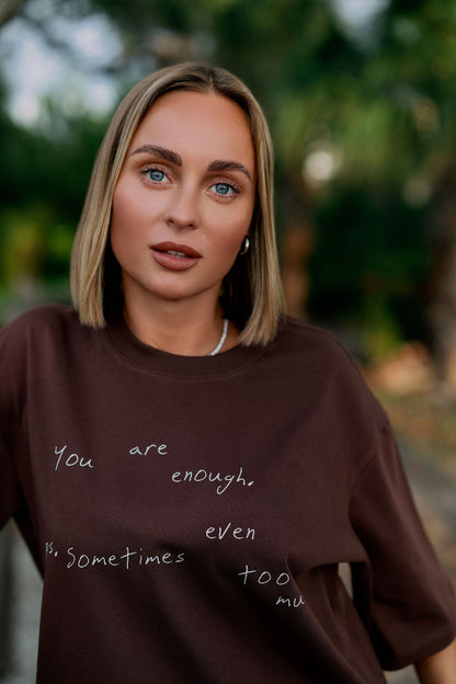 Oversized T-Shirt Chocolate "I'am enough"