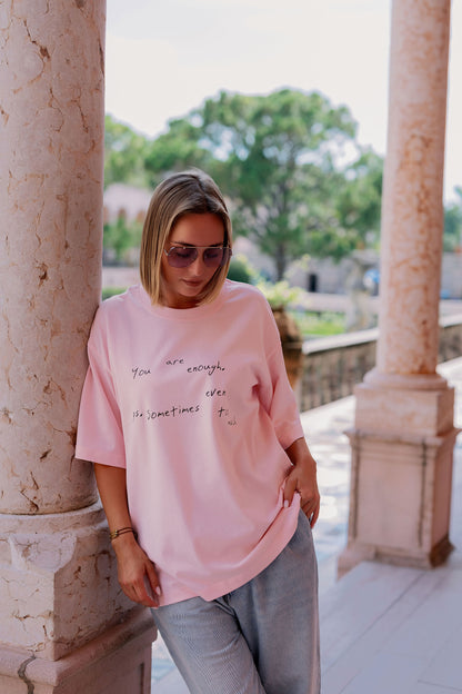 Oversized T-Shirt Pink "I'am enough"