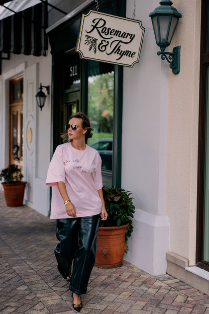 Oversized T-Shirt Bubblegum "Love Sold"