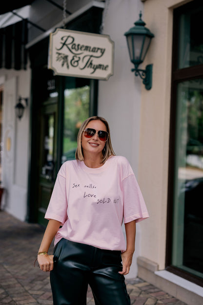 Oversized T-Shirt Bubblegum "Love Sold"