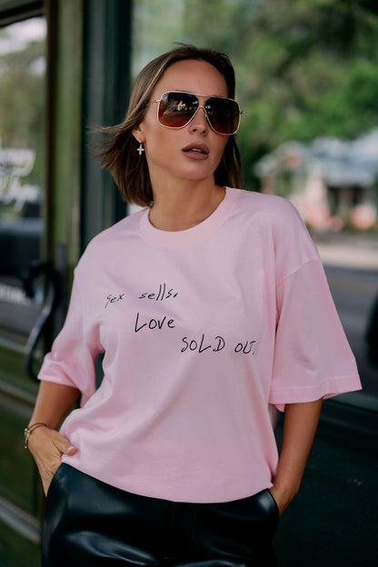 Oversized T-Shirt Bubblegum "Love Sold"