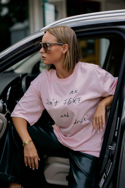 Oversized T-Shirt Bubblegum "sex and drive"