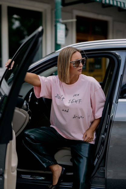 Oversized T-Shirt Bubblegum "sex and drive"