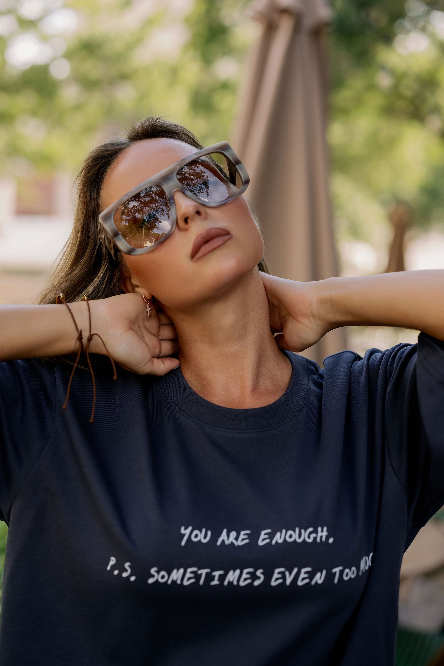 Oversized T-Shirt Graphite "I'am enough"