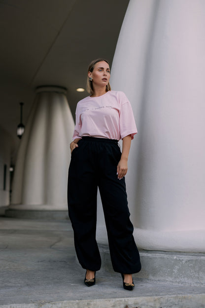 Oversized T-Shirt Pink "I'am a Woman"