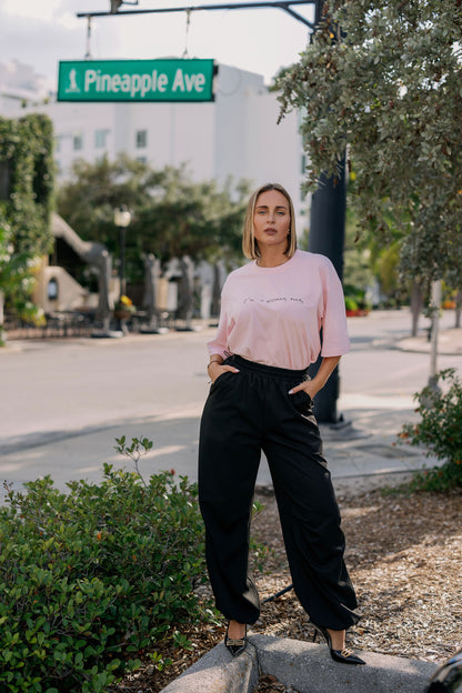 Oversized T-Shirt Pink "I'am a Woman"