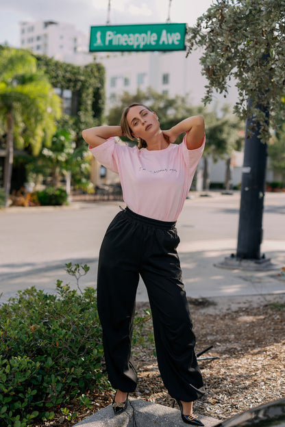 Oversized T-Shirt Pink "I'am a Woman"